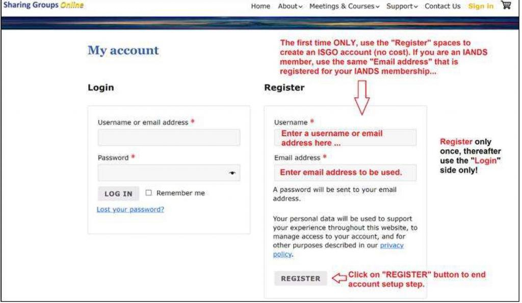 0000 register ISGO acct